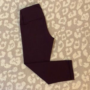 Burgundy Compression Capri Leggings